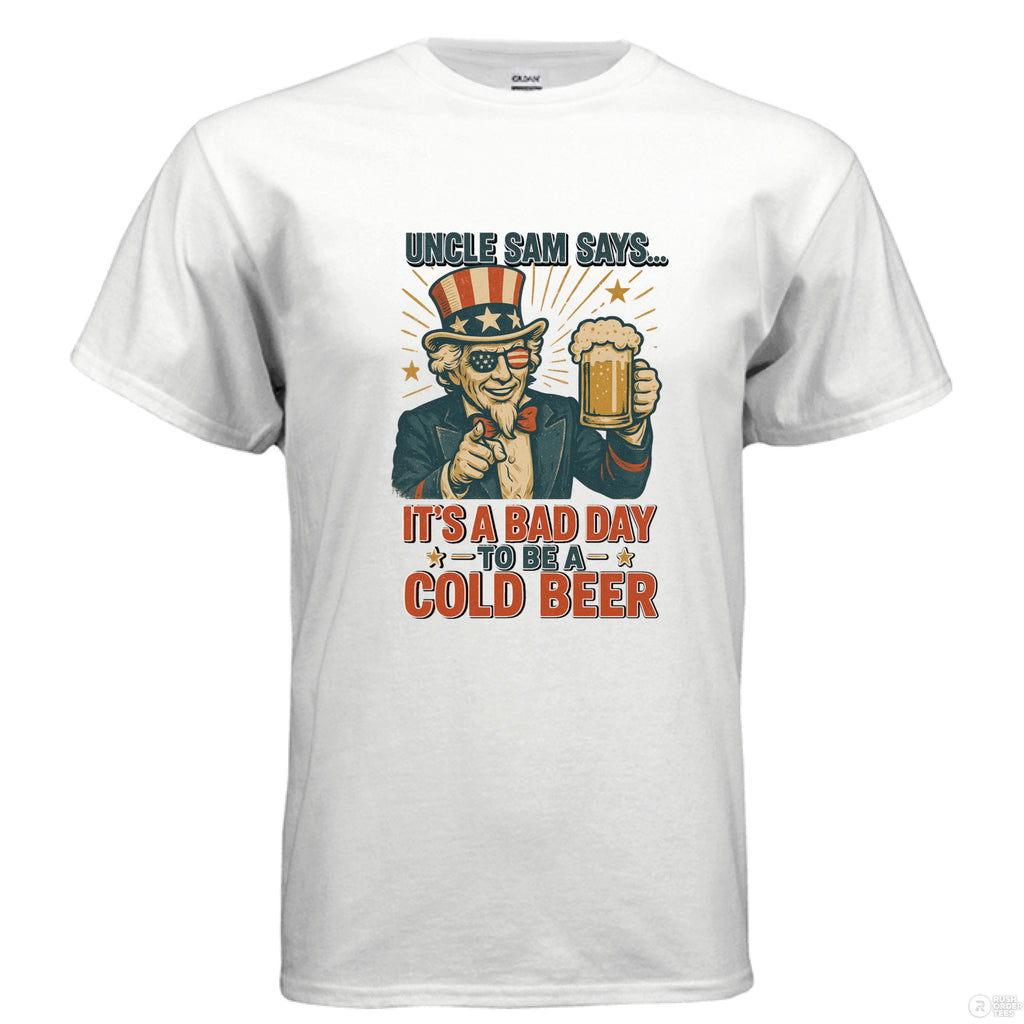 It's A Bad Day To Be A Cold Beer | Funny Men's T-Shirt White