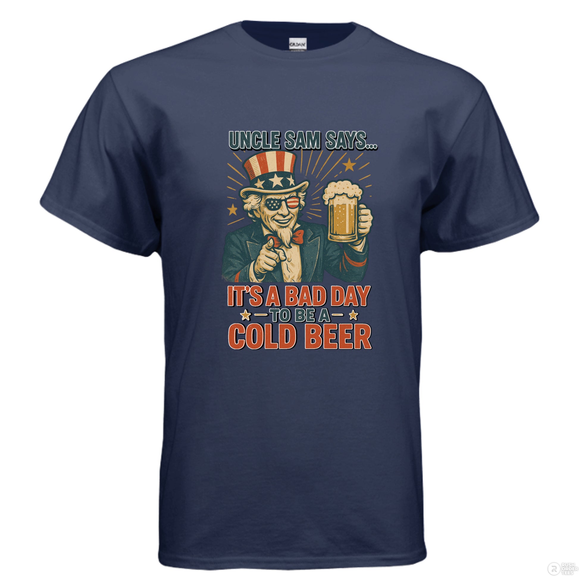 METRO BLUE - FRONT It's A Bad Day To Be A Cold Beer | Funny Men's T-Shirt